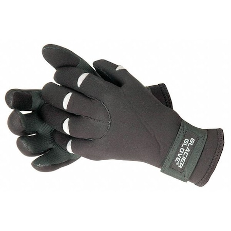 Glacier Glove Mechanics Gloves, Neoprene Palm, Fleece Lining, Black, S 823BK S