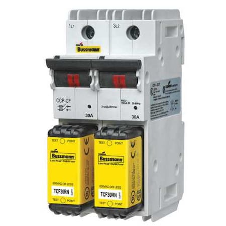 Eaton Bussmann Disconnect Switches, 0 to 30A Amp Range, 600V AC/125V DC Volt Rating, 2 Poles, Box Lug CCP2-2-30CF