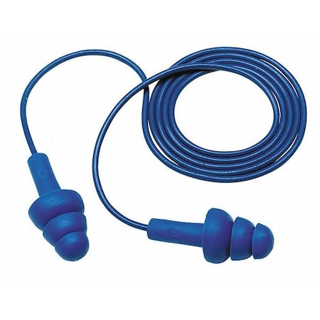 3M E-A-R UltraFit Reusable Corded Ear Plugs, Flanged Shape, NRR 25 dB, M, Blue, 200PK 340-4017