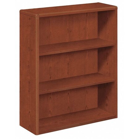 Hon 3-Shelf Bookcase, Laminate 43-3/8"x36" Henna Cherry HON10753JJ