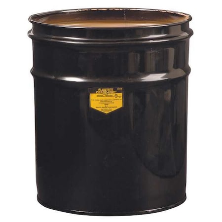 Justrite Open Head Waste Receptacle Drum, Steel, 4.5 gal, Unlined, Black 26040K