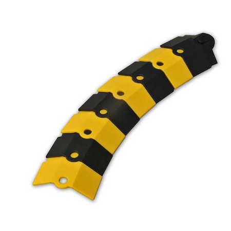 Ultratech Cable Protector Extension, 3/4 in H, 3 in L, 13-1/8 in W, 1 Channel, ABS, Black, Yellow 1801