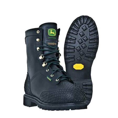 John Deere Size 7 Men's Miner Steel Mining Boots, Black JD9350 7M