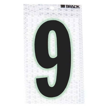 Brady NumberLabel, 2-3/8inH, 1-1/2inW, PK10 3000-9