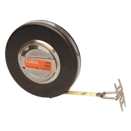 Crescent Lufkin 3/8" x 15m/50' Banner SAE/Metric Yellow Clad Dual Sided Tape Measure HW223ME