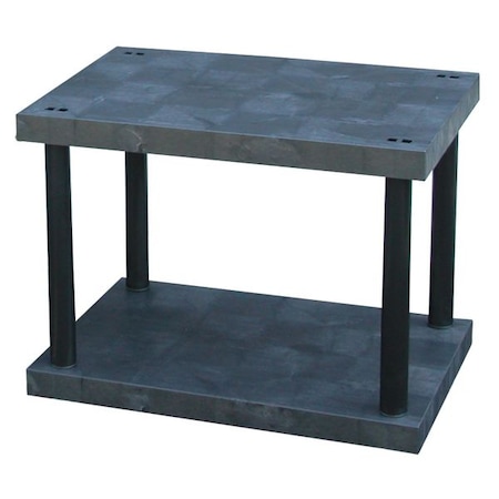 Structural Plastics Freestanding Plastic Shelving, Open Style, 24 in D, 36 in W, 27 in H, 2 Shelves, Black ST3624B