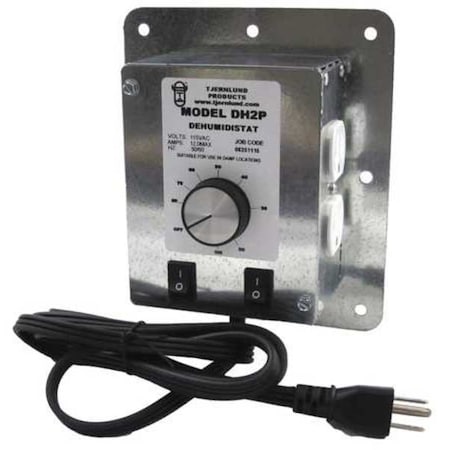 Tjernlund Products Dehumidistat, 115V, Plug In DH2P