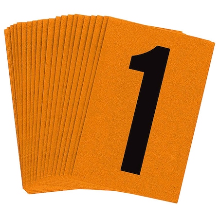 Brady NumberLabel, 1-1/2inH, 1inW, PK25 5910-1
