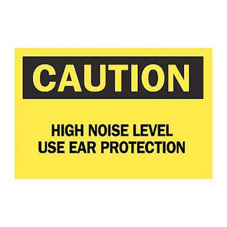 Brady Caution Sign, 10 in Height, 14 in Width, Polyester, Rectangle, English 84797