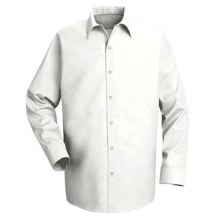 Red Kap Men's Long Sleeve Pocketless Work Shirt, Cotton/Polyester, Snap, No Pocket(s), White, XL SP16WH LN XL
