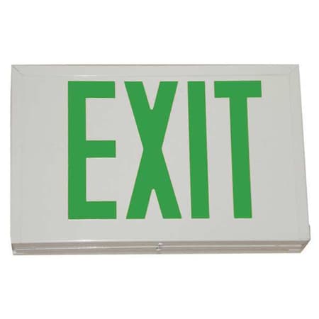 Brady Exit Sign, White, 1 Face(s), LED, Nickel Cadmium 56907
