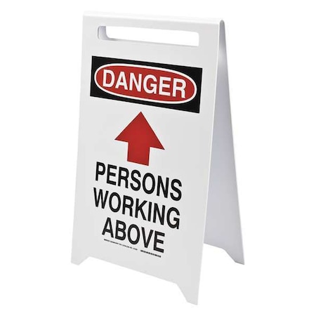 Brady Warning System Floor Stand, 20" H, 12" W, Plastic, Rectangle, English, 47239 47239