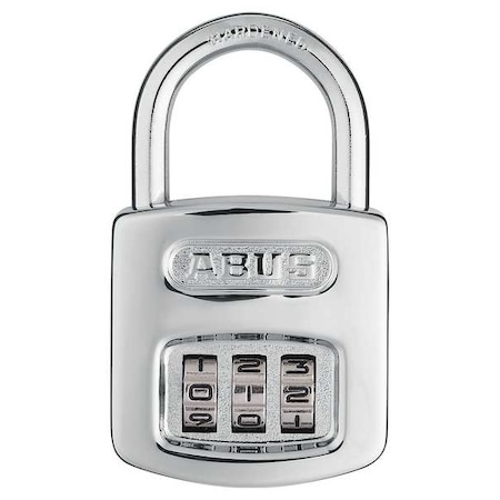 Abus Combination Padlock, Front, Black/Silver 160/40