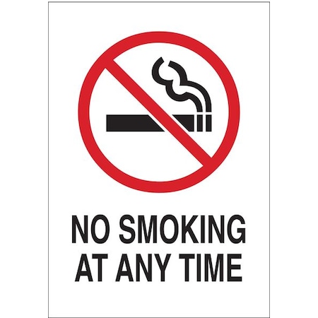 Brady No Smoking Sign, 10" H, 7 in W, Polyester, Rectangle, English, 141940 141940