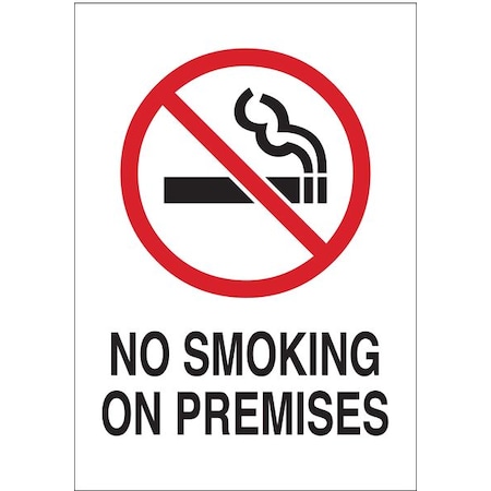 Brady No Smoking Sign, 10" H, 7 in W, Polyester, Rectangle, English, 141960 141960
