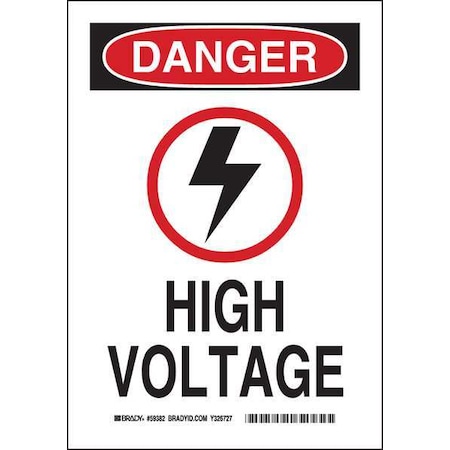 Brady Danger Sign, 10 in Height, 7 in Width, Polyester, Rectangle, English 59382