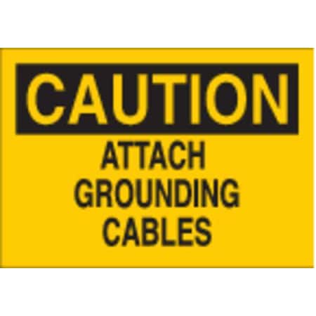 Brady Caution Sign, Fiberglass, Rectangle, English 71425