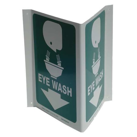 Brady Eye Wash, 18 in W x 12 in H, Rectangle, Plastic, 80704 80704