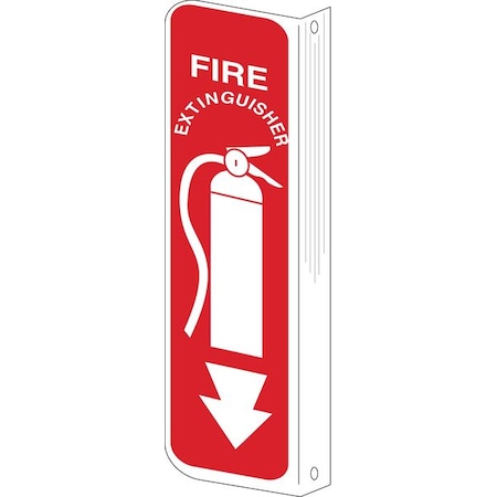 Brady Fire Extinguisher Sign, 18X4, White/Red 50693