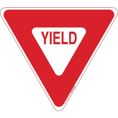 Brady Traffic Sign, 36 in Height, 36 in Width, Aluminum, Triangle, English 115276
