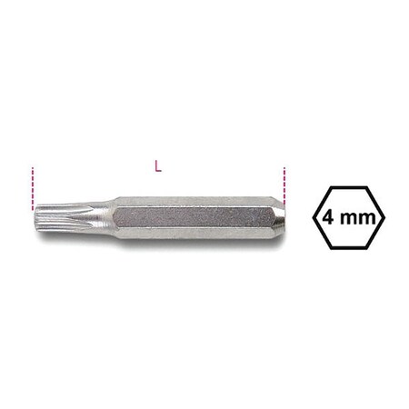 Beta Torx Head Screwdriver Bit, T4 012560042