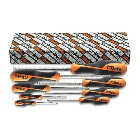 Beta Screwdriver Sets, 1266BP/S8, 8 pcs. 2mm, 2.5mm, 3mm, 4mm, 5mm, 6mm, 8mm, 10mm Round 012660308