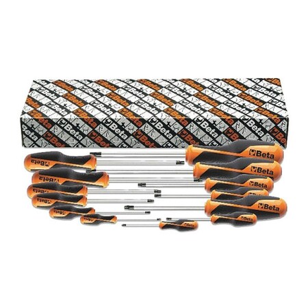 Beta Screwdriver Sets, 1267TX/S13, 13 pcs. T5, T6, T7, T8, T9, T10, T15, T20, T25, T27, T30, T40, T45 012670312