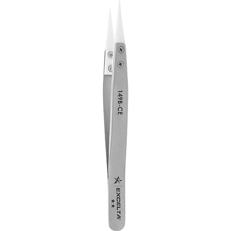Excelta Tweezers, Ceramic, 5" L, Straight, Point 149B-CE-ET