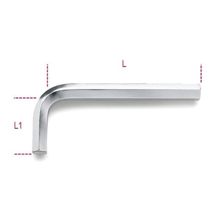 Beta Metric L Shape Offset Hex Key, 17mm Tip Size 000960170