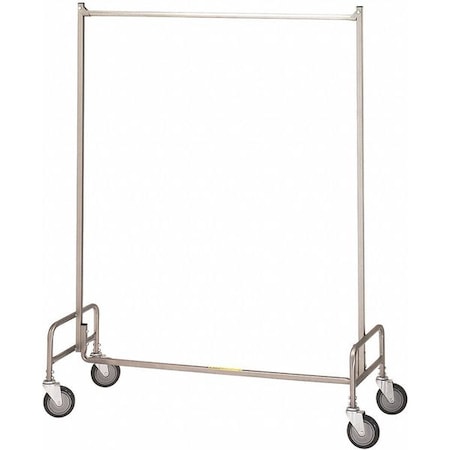 R&B Wire Products Rolling Steel Garment Rack, 48" of Hanging Space, Chrome Plated 704
