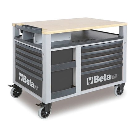 Beta Supertank Trolley With Worktop, 10 Drawer, Grey, Multiply-Wood; Nylon, Fiberglass, 800mm W x 943mm H 028000302