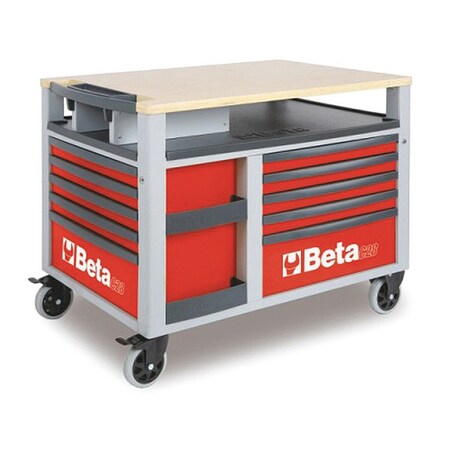 Beta Supertank Trolley 10 Drawer, Red 028000303