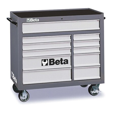 Beta Mobile Rolling Cab, 11 Drawer, Red, Sheet Metal, 458mm W x 1007mm H 038000003