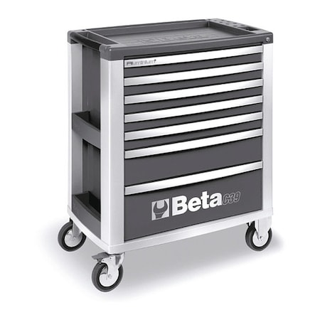 Beta Rolling Cab, 7 Drawer, Grey, Thermoplastic, Aluminum, 500mm W x 971mm H 039000002