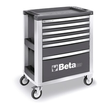 Beta Mobile Rolling Cab, 6 Drawer, Grey, Thermoplastic, Aluminum, 500mm W x 971mm H 039000032