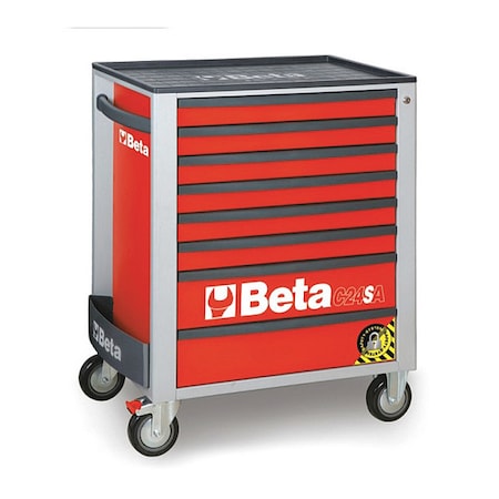 Beta Roller Cabinet, 8 Drawer, Anti-Tilt, Red 024002183