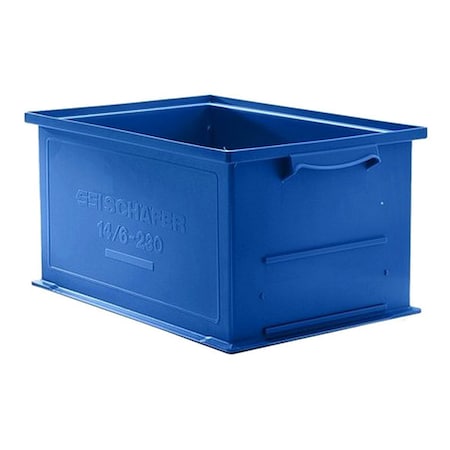 Ssi Schaefer Solid & Stackable Straight Wall Storage Container, 3.1 gal, 19 in L x 13 in W x 5 in H, Blue 1462.191305BL1