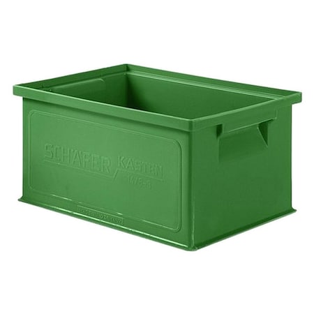 SSI SCHAEFER Straight Wall Container, Green, Polyethylene, 13 in L, 9 in W, 6 in H, 0.25 cu ft Volume Capacity 1463.130906GN1