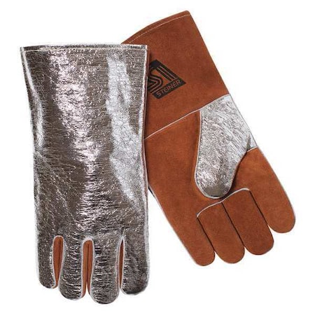 Steiner Welding Gloves, Gauntlet Cuff, Straight Thumb, Grain Cowhide, L, 1 PR 02122-L