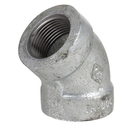 Zoro Select Elbow, 45 deg, 2-1/2", 300 gal. 4316010716