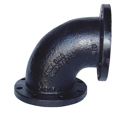 Zoro Select Elbow, 90 deg, 12", 125, Flg, Black 4319000836