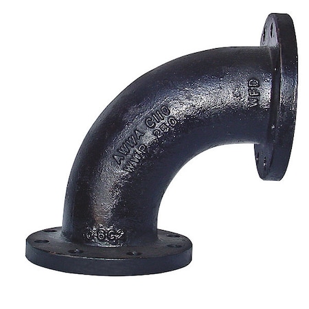 Zoro Select Elbow, Long Raduis, 90 deg, 8", 125, Flg, Blk 4319001510