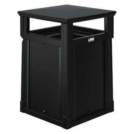 Suncast Commercial 35 gal. Roto-molded Square Trash Can, Brown RMCC3501