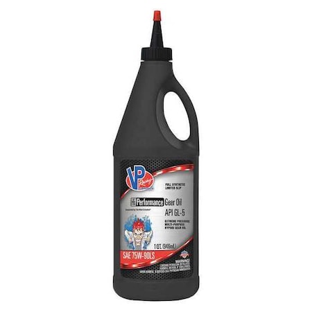 Vp Racing Fuels Full Syn 75W-90 Hi-Perf Gear Oil, Package Quantity 12, 1 qt., 12 PK 2887