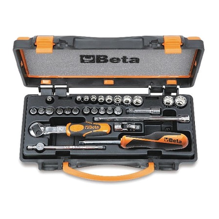 Beta 1/4" Square Drive Bi-Hex Socket Set, 28 pcs 009000979