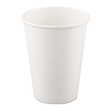 Solo Single-Sided Poly Paper Hot Cups, 12 oz, White, PK1000 412WN-2050