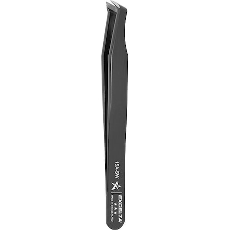 Excelta Tweezers, Carbon Steel, 4 1/2" L, Point 15A-SW