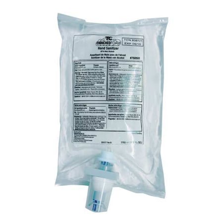 Rubbermaid Commercial Hand Sanitizer, 1200mL, Cartridge, Foam, PK4 2080802