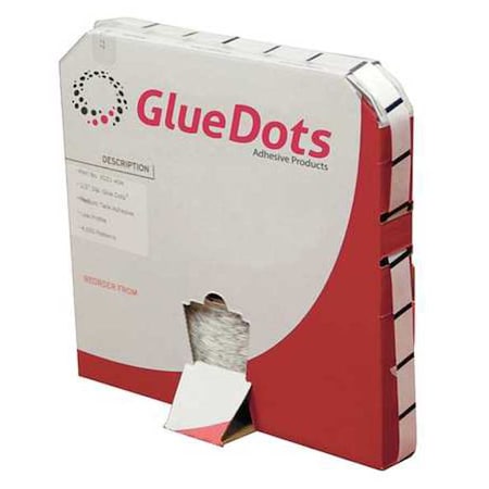 Glue Dots Adhesive Dots, Clear, Immediate Full Cure, 1/2 in (Round), Dot, 4000 PK XD41-404