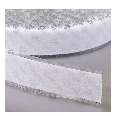 Velcro Brand Reclosable Fastener, Rubber Adhesive, 75 ft, 1 in W, White 189866